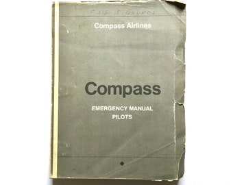 Compass Airlines Emergency Manual Pilots 1990s Vintage Book