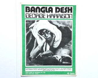 Bangla Desh George Harrison Essex Music of Australia Vintage 1971 Sheet Music