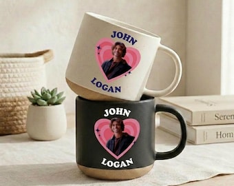 Off Campus Pottery Mug, John Logan Pop Art Heart Pottery Mug, Antonio Cipriano as John Logan Off Campus, John Logan Off Campus Mug