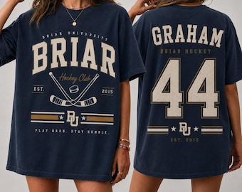 Comfort Colors Briar U Hockey Shirt, Off-Campus Garrett Graham 44 University T-Shirt, College Oversize Tee, Romance Novel Gift