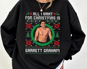 Felpa Graham 44, Felpa "Tutto ciò che voglio per Natale è Garrett Graham", Regalo per amanti dei romanzi rosa, Calendario di hockey, Regalo di Natale, Serie TV