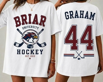 Comfort Colors Briar U Hockey Shirt, Off-Campus Garrett Graham 44 University T-Shirt, College Oversize Tee, Game Shirt Romance Novel