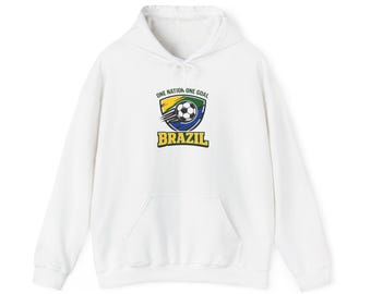 Brasilien Retro Fußball Wappen Hoodie | Länderstolz, Meisterserien Saison