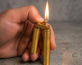 Handmade Kerosene Lighter Windproof Vintage Refillable Metal Flint Fire Starter Gift for Him