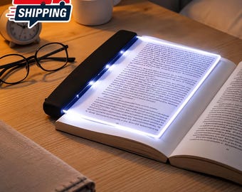 LED Magnifier Book Light, Hands-Free Page Magnifying Reading Lamp
