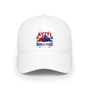 Ayiti World Stage Baseball Cap | Haitian Flag Football Soccer Design