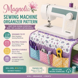 Sewing Machine Organizer Pattern PDF | Quilted Craft Storage Tutorial | Fold Up Sewing Caddy Pattern | Digital Download Pattern