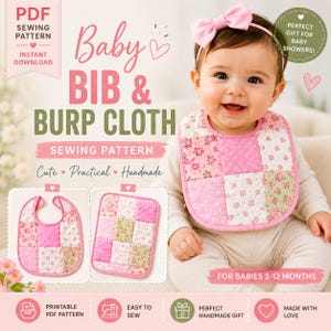 Bib Apron Pattern PDF | Quilt Block Baking Apron Tutorial | Easy Sewing Gift Idea | Adjustable Cooking Apron for Beginners