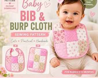 Bib Apron Pattern PDF | Quilt Block Baking Apron Tutorial | Easy Sewing Gift Idea | Adjustable Cooking Apron for Beginners