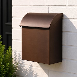 Modern Wall Mount Mailbox, Large Outdoor Metal Mail Box, Weather Resistant Letter Box, Minimalist House Entrance Decor