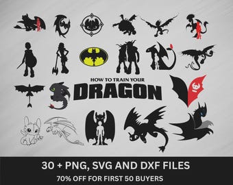 30 + How To Train Your Dragon Svg Toothless Svg Dragon Svg Silhouette Clipart, Night Fury Png Hiccup and Toothless Cut Files Cricut Files