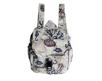 Small backpack Ocean print solarium canvas