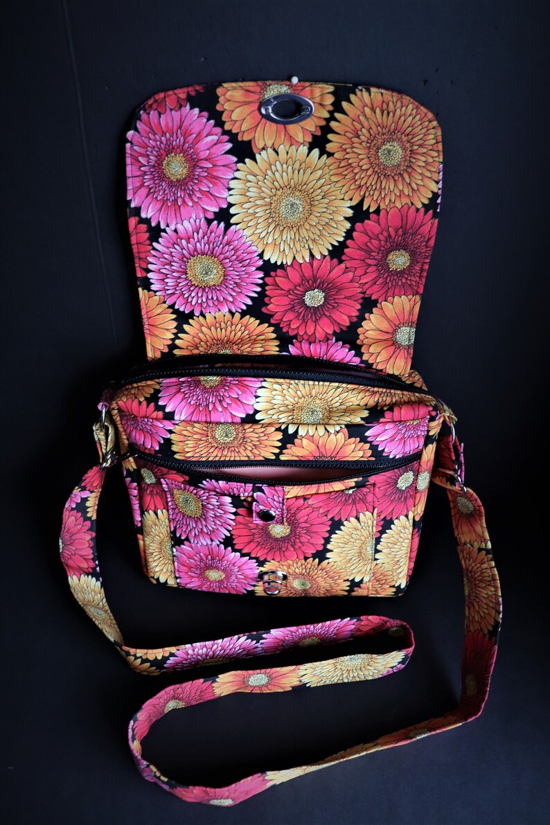 Small messenger Sunny floral print cotton