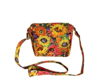 Small messenger Summer flower garden print cotton