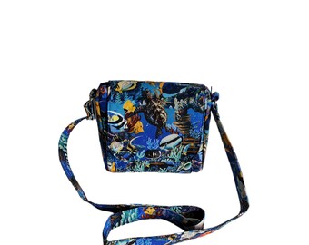 Small messenger Tropical ocean print cotton