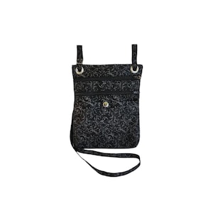 Bolso de cadera grande Pergamino gris sobre algodón negro