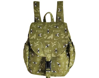 Backpack Moths and Mushrooms Print Cotton Medium - Etsy display picture 3