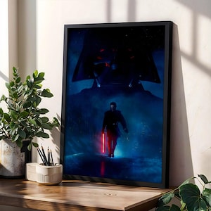 Anakin & Darth Vader-poster - Star Wars-väggkonst, ljus- och mörksidan-tryck, dekoration från galaktiska sagan, science fiction-konstverk