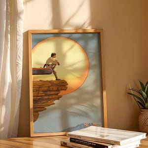 Luke Skywalker-poster: Star Wars-muurkunst, Jedi Knight-print, galactic hero-decor, scifi-kunstwerk