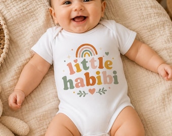 Little Habibi Onesie, Arabic Baby Shirt, Muslim Baby Gift, My Little Love Shirt, Boho Infant Bodysuit, Baby Shower Present, Retro Clothes