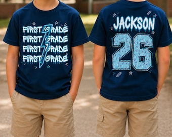 Custom Drip Number Shirt, Boys First Grade Tee, Ice Cream Drip Shirt, Kids Back To School Outfit, Personalized Name Tee, Sport Drip Top