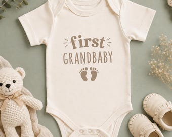 First Grandbaby Onesie, Pregnancy Announcement, Grandparent Reveal, Newborn Coming Home Outfit, Baby Shower Gift, Neutral Baby Bodysuit