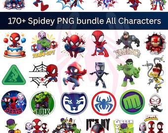 Pacote de Clipart do Homem-Aranha, Homem-Aranha e seus Incríveis Amigos em PNG, Alfabeto de Super-Heróis, Lembrancinhas de Aniversário, Pôsteres do Homem-Aranha da Marvel, Papéis Digitais