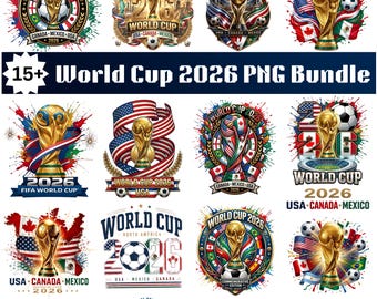 Pacote de imagens PNG da Copa do Mundo de 2026, EUA, Canadá e México - Imagens de Futebol (Download Digital)
