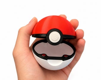 Poké Ball Functional Opening Container with Hinge | 3D Printed Storage Box | Collector Display | Desk Organizer