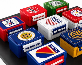 Boîte de rangement d'autocollants de coupe du monde imprimés en 3D - Organiseur de cartes à collectionner de football - National Club