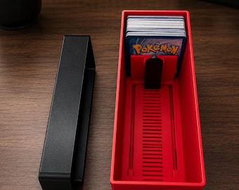Boîte de rangement pour cartes à collectionner | Organiseur de cartes Pokémon | Porte-boîte pour terrasse | Porte-cartes TCG | Cadeau pour les collectionneurs de cartes | Rangement imprimé en 3D