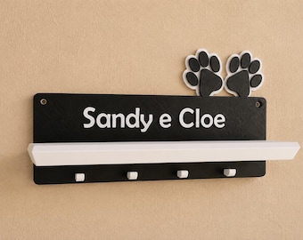 Porte-laisse pour chien personnalisé avec étagère