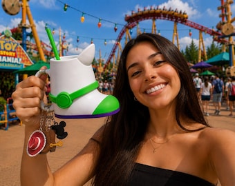 Mug pour bottes Space Ranger avec porte-clés | Verres inspirés de Toy Story, objet de collection dans les parcs à thème