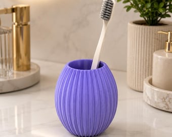 Porte-brosse à dents imprimé en 3D | Décoration de salle de bain géométrique minimaliste, organisateur PLA