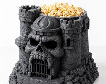 Bol de maïs soufflé Skull Castle | Décoration de cinéma maison Fantasy Gamer (impression 3D)