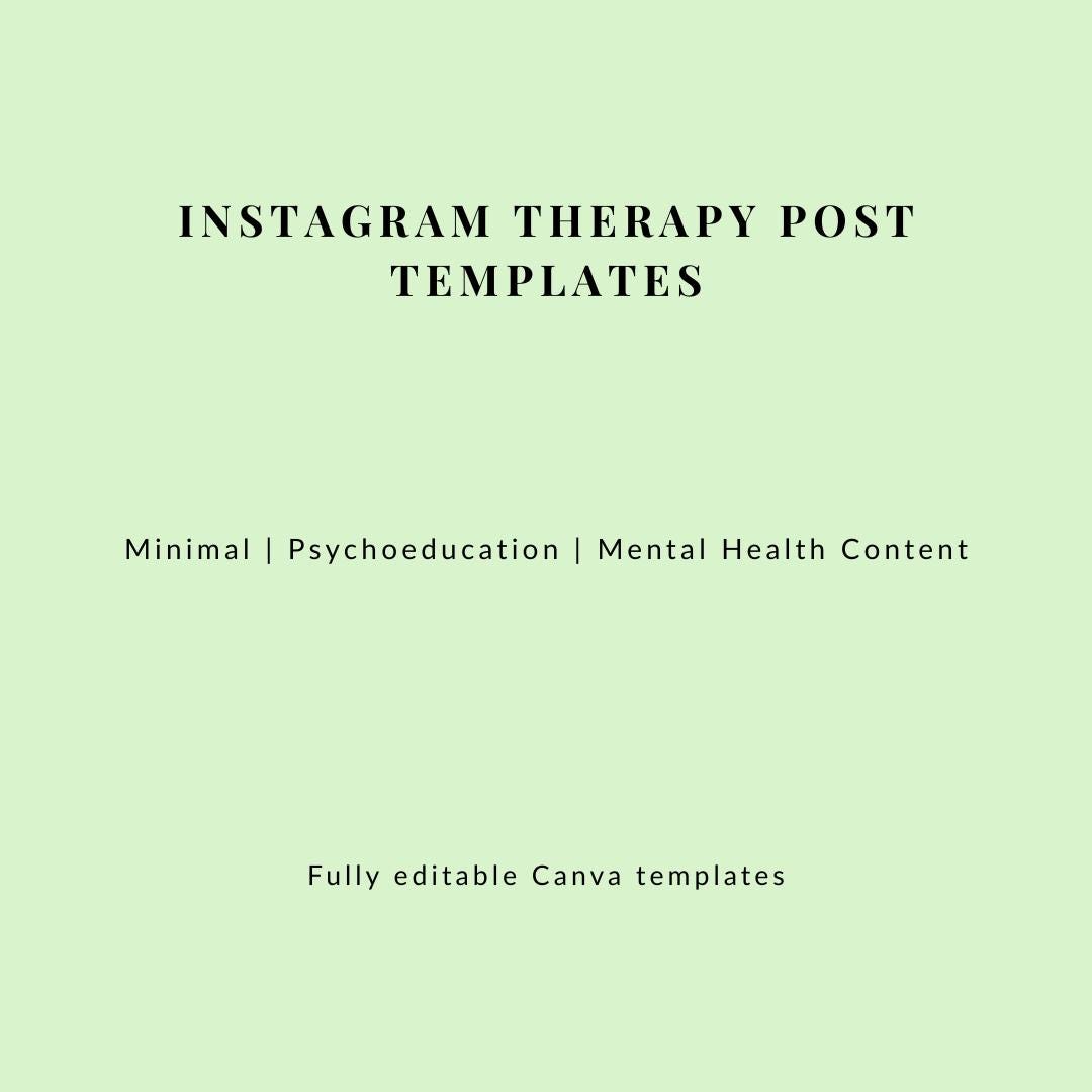 Mental Health Instagram Templates | Canva Therapy Post Bundle ...