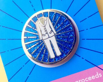 Pantsuit Glitter Pin || hard enamel pin, pantsuit pin, resist pin, feminist pin, glitter pin, feminist gift, feminist enamel pin
