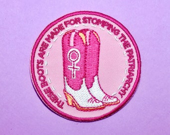 Stomp the Patriarchy Patch || feminist patch / iron on patch / smash the patriarchy / embroidered patch / gift for her / resistance patch