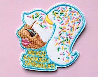 Never Enough Sprinkles Patch | ice cream patch, iron on patch, patches for jackets, patches for bags, embroidered patch, ice cream socialite