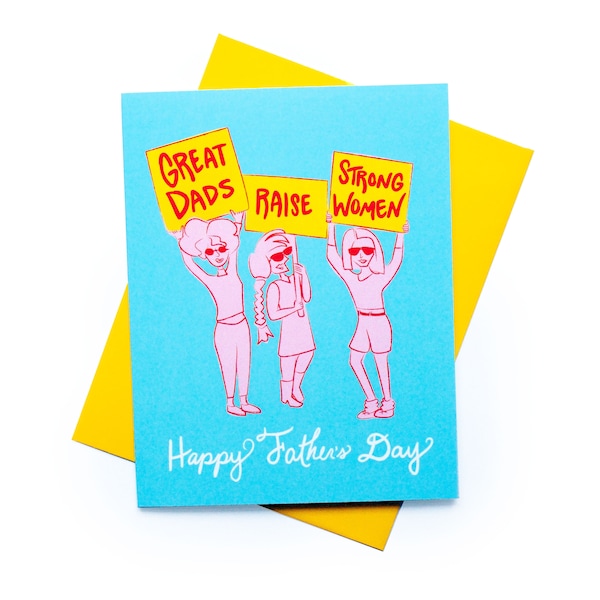 Strong Daughter Father's Day Card || cute card, feminist fathers day, dad day, cute card, Happy fathers Day, protest dad, liberal dad