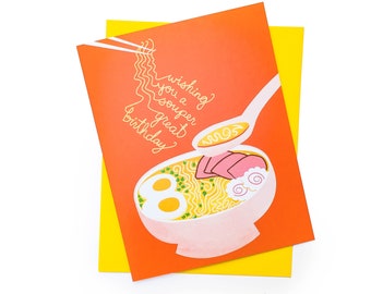 Souper Birthday Card || ramen card, ramen lover, greeting card, cute card, funny card