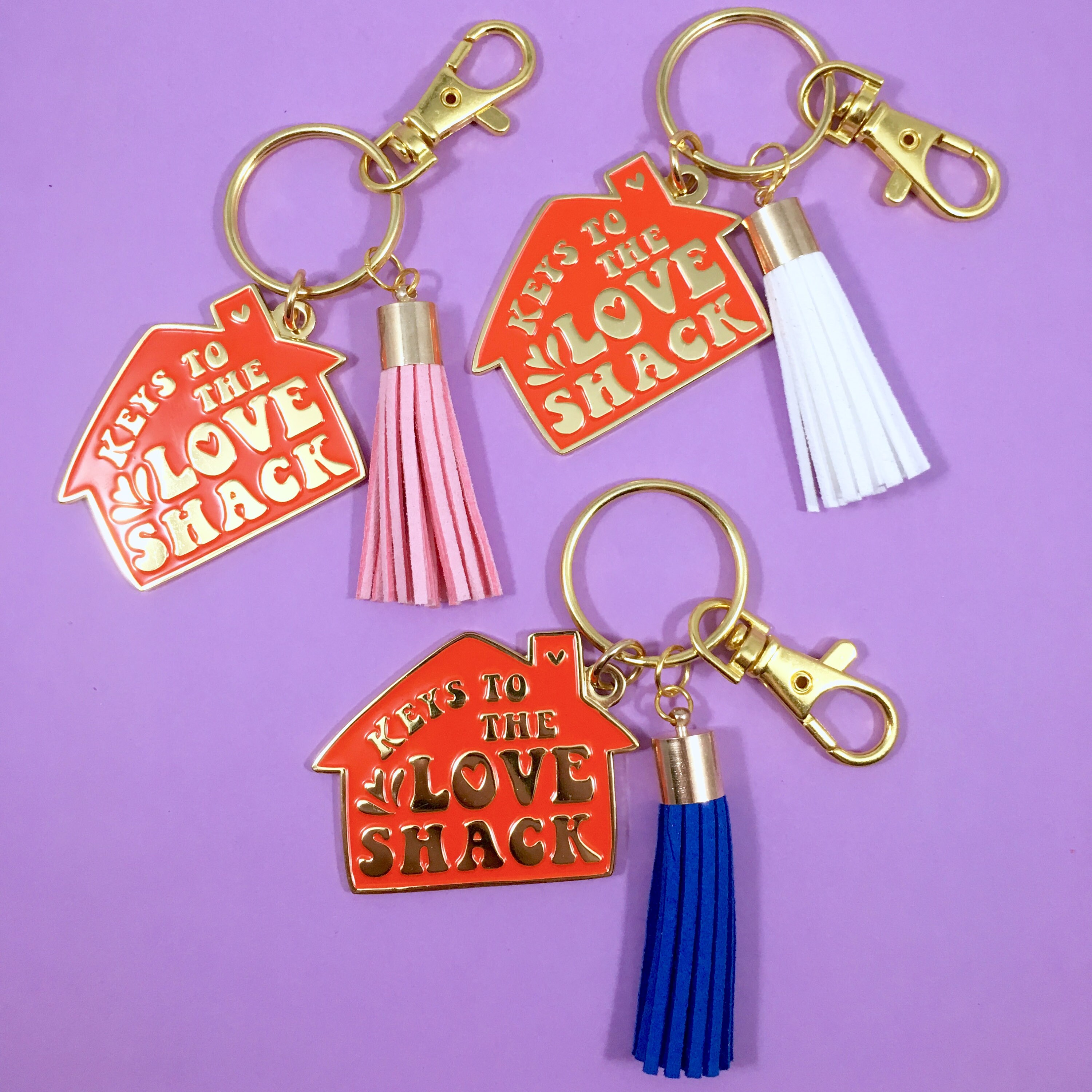 Love Shack Keychain RED Tassel Keychain Enamel Keychain Etsy