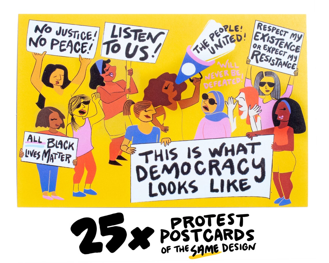 Protest Group 25x PROTEST POSTCARDS equality activism | Etsy