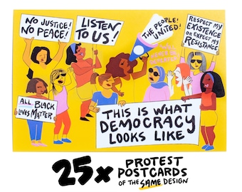 Protest Group || 25x PROTEST POSTCARDS || equality, activism postcard, postcard set, blm, election, political card, democracy now, justice