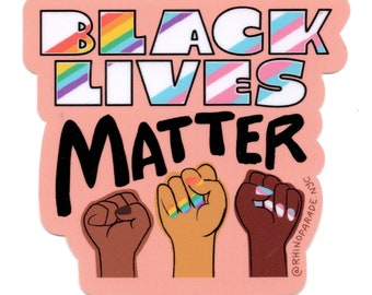 BLM STICKER || vinyl sticker, Die Cut Vinyl Sticker, Water-Resistant Sticker, laptop sticker, protest sticker, decal, black lives matter