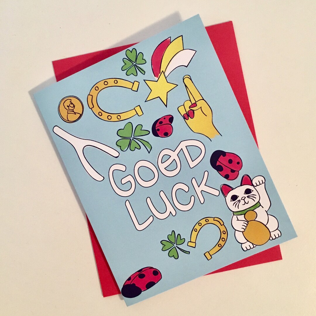 Good Luck Card Good Luck Charms Support Card - Etsy