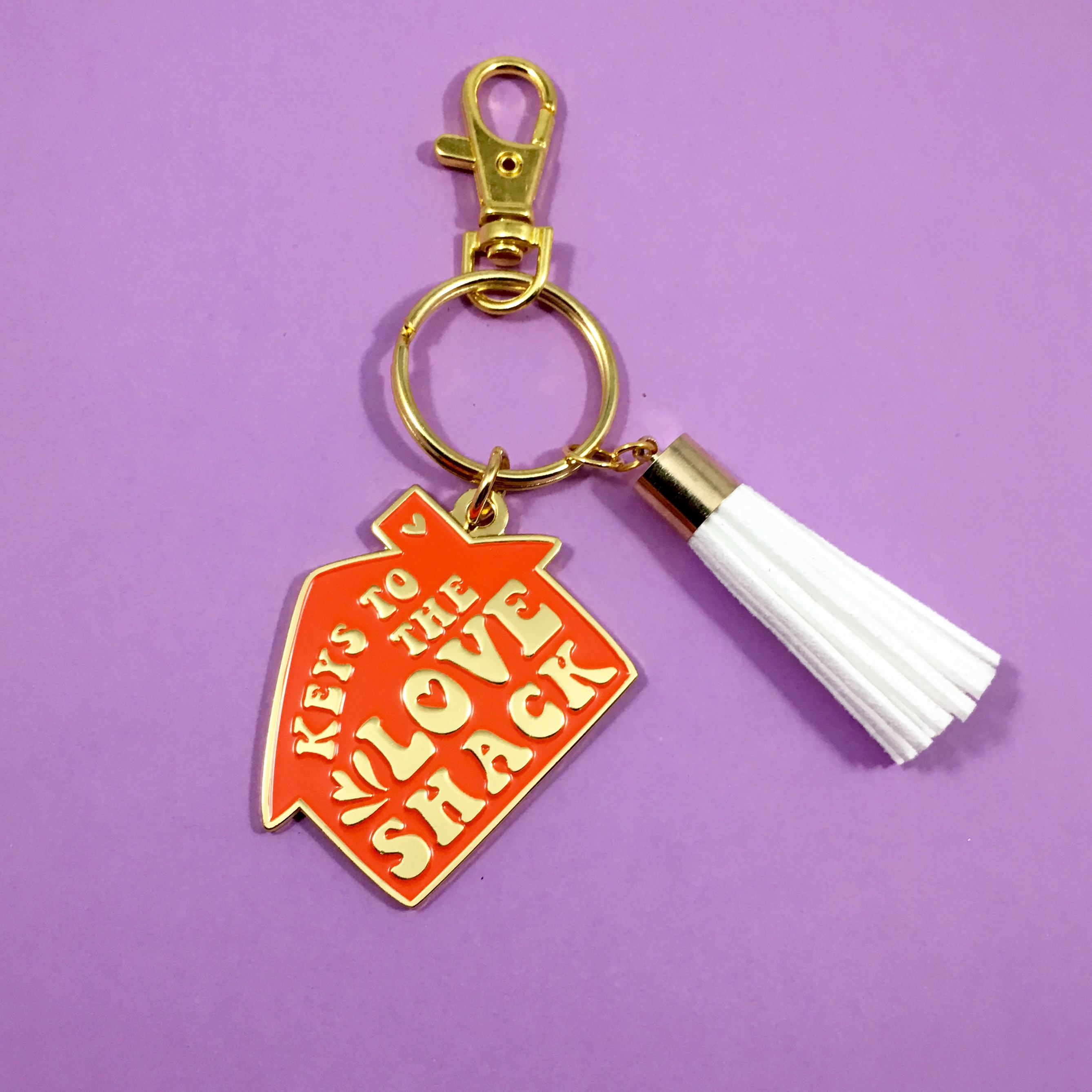 Love Shack Keychain RED Tassel Keychain Enamel Keychain Etsy