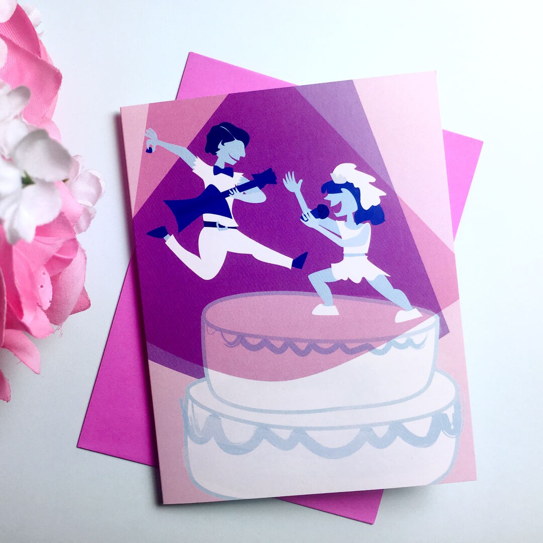 Rockstar Wedding Card Card for Bride & Bride Cute Etsy