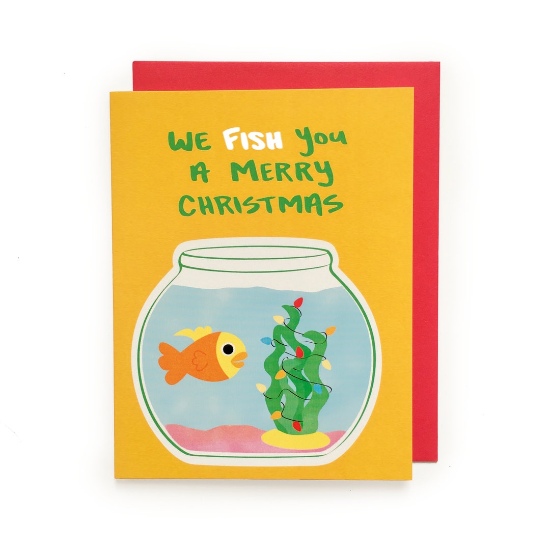 We Fish You a Merry Christmas Card Holiday Card, Christmas Card, Xmas