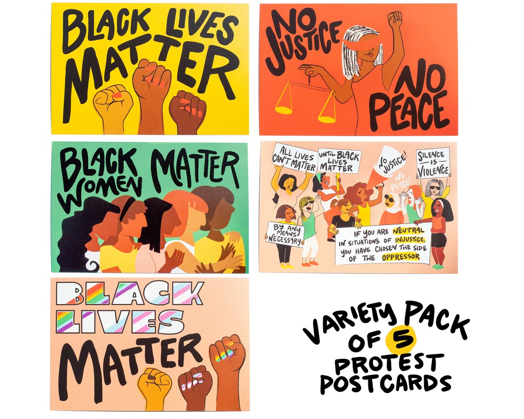 Black Lives Matter PROTEST POSTCARDS Postcard Set, Activism, Blm, 2020 ...